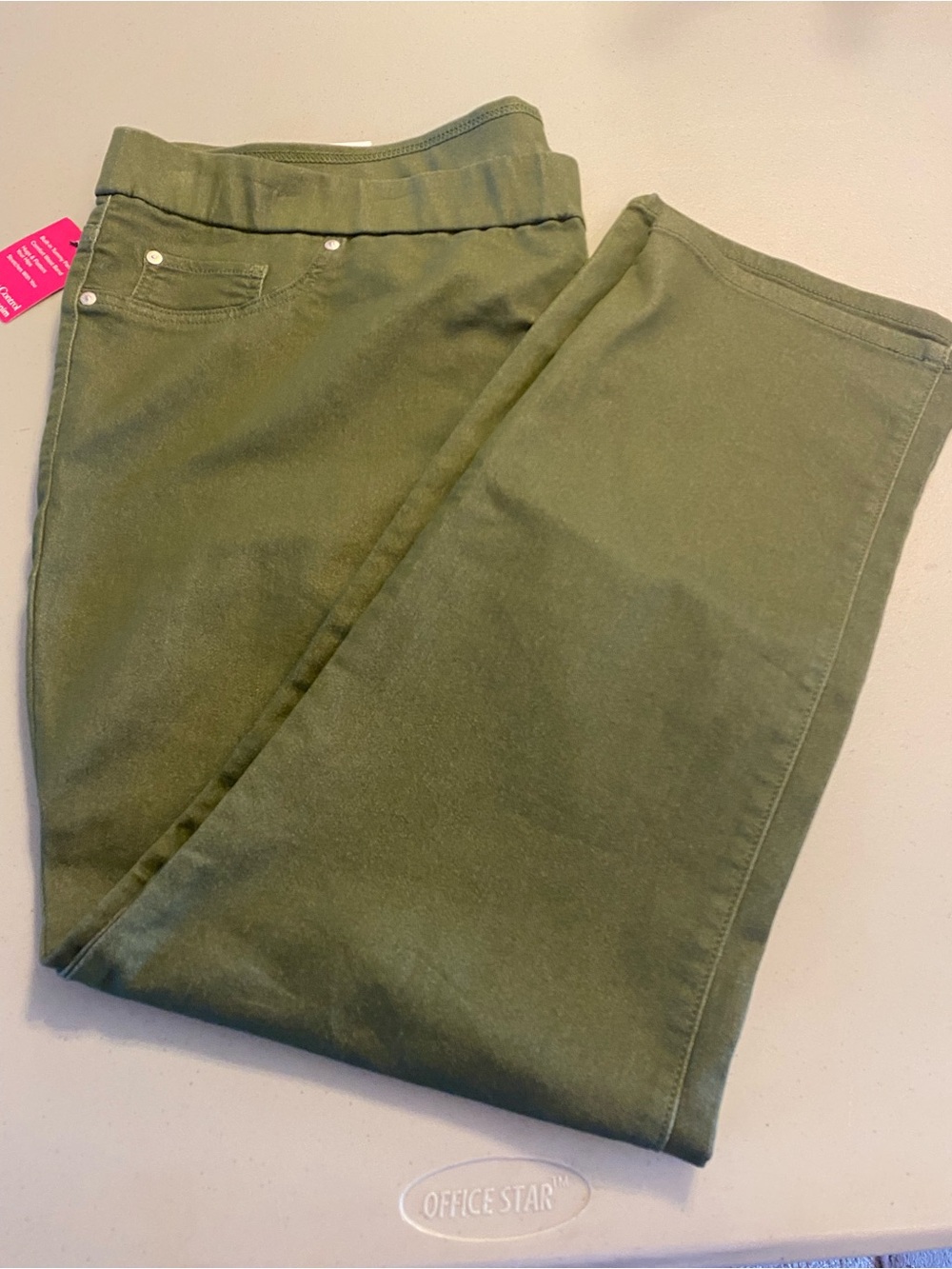 Kim Rogers 24W Jeans in Olive Green NWT Stretch Tummy Control